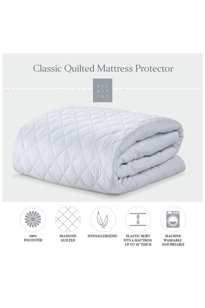 Classic Quilted Mattress Pad, Alternate, color, WHITE