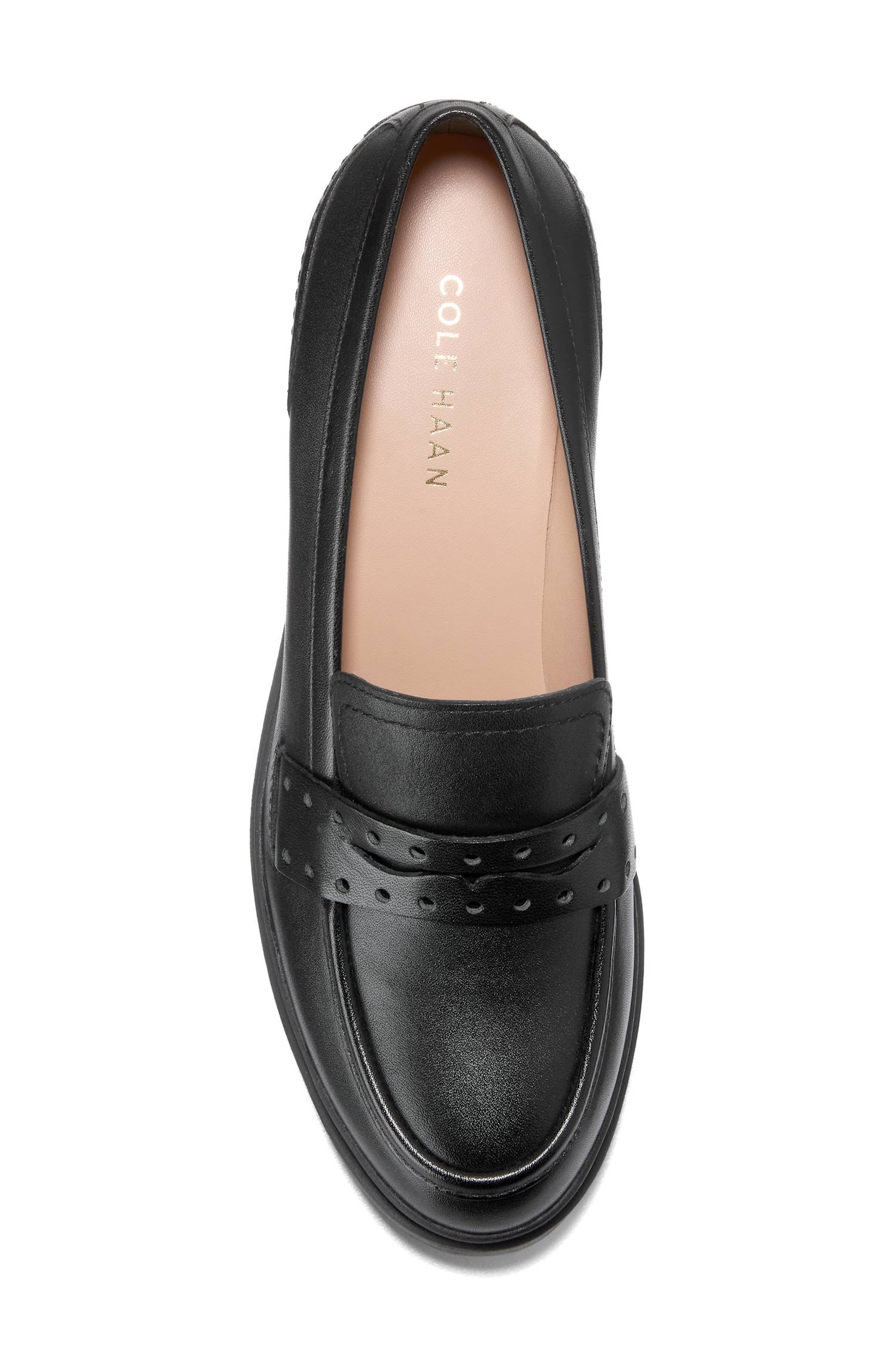 Cole Haan Paderma Penny Loafer Pump, Alternate, color, Black Leather