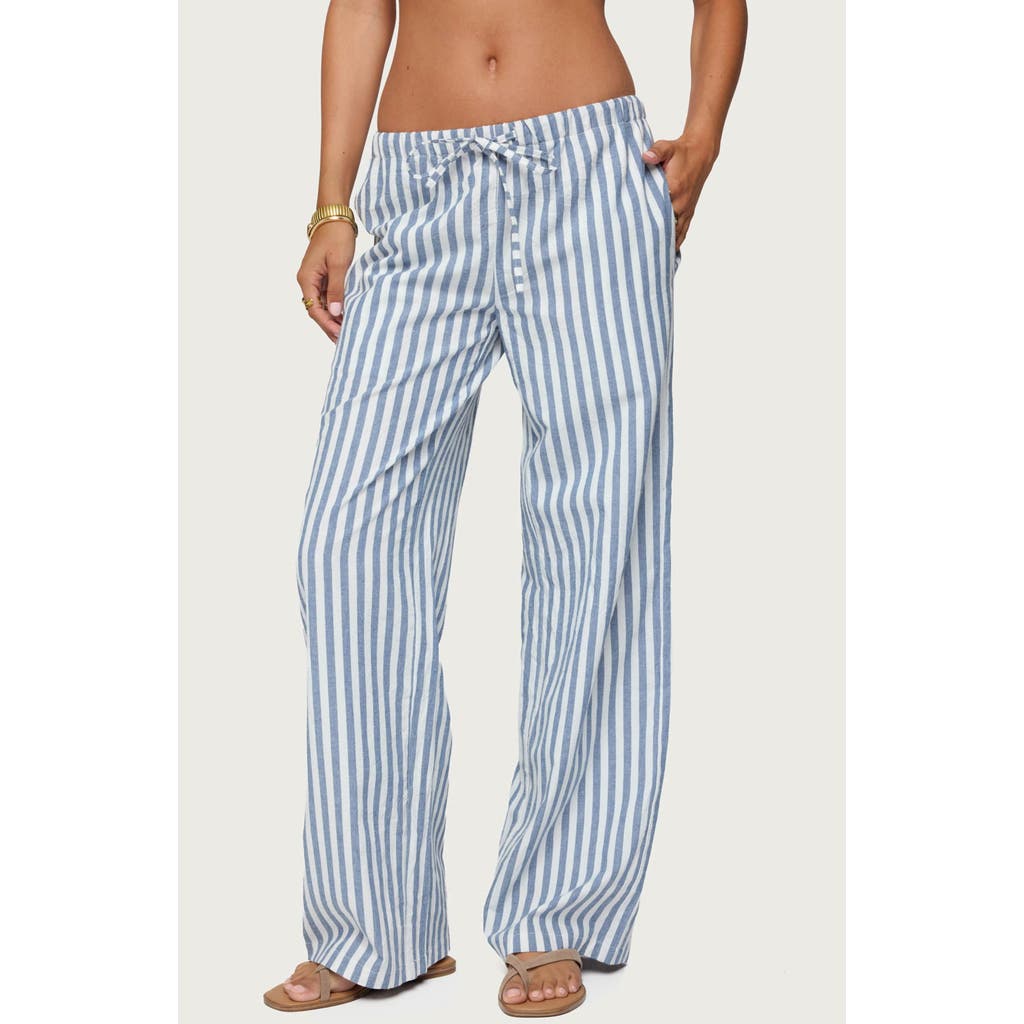 EDIKTED Macey Striped Pants in Blue-And-White at Nordstrom, Size X-Small