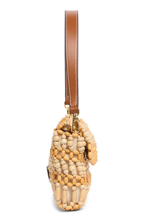 Staud Timmy Convertible Beaded Wood Shoulder Bag