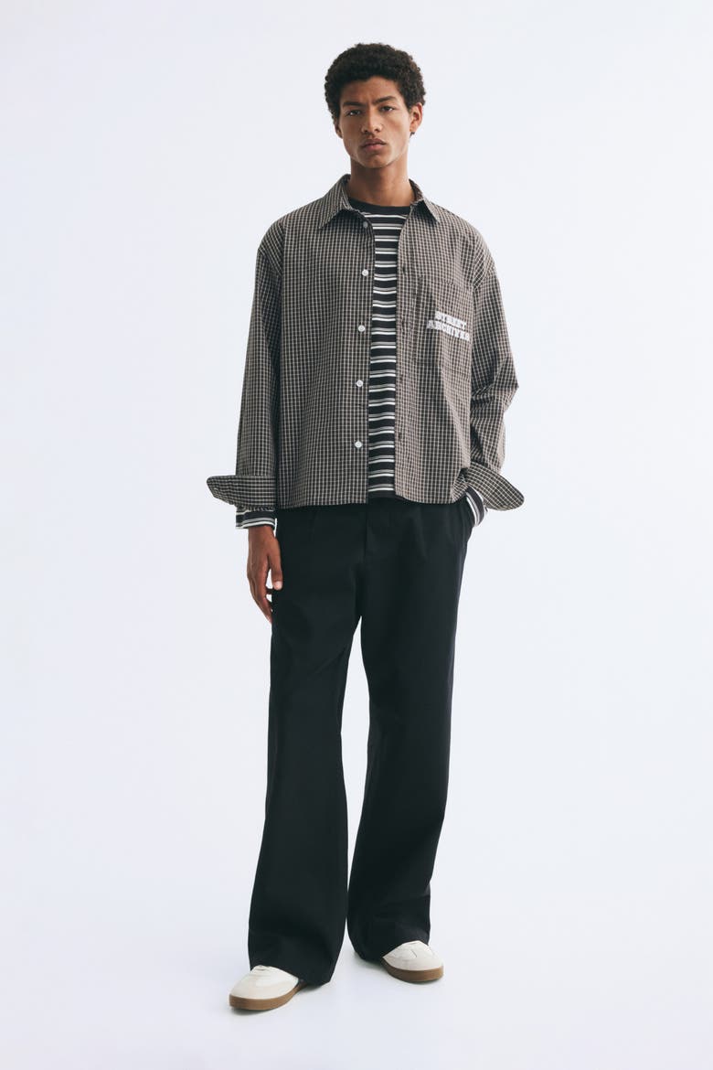 Relaxed-Fit Printed Cotton Poplin Shirt, Alternate, color, Khaki green/Street Archives