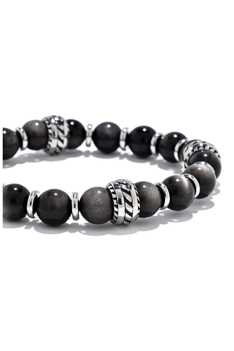 Daniel Stretch Bracelet with Silvertone Spacers, Alternate, color, SILVER