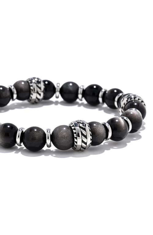 Eye Candy Los Angeles Daniel Stretch Bracelet With Silvertone Spacers In Multi