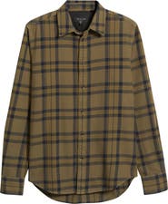 rag & bone Tomlin Overdye Plaid Cotton Flannel Button-Up Shirt
