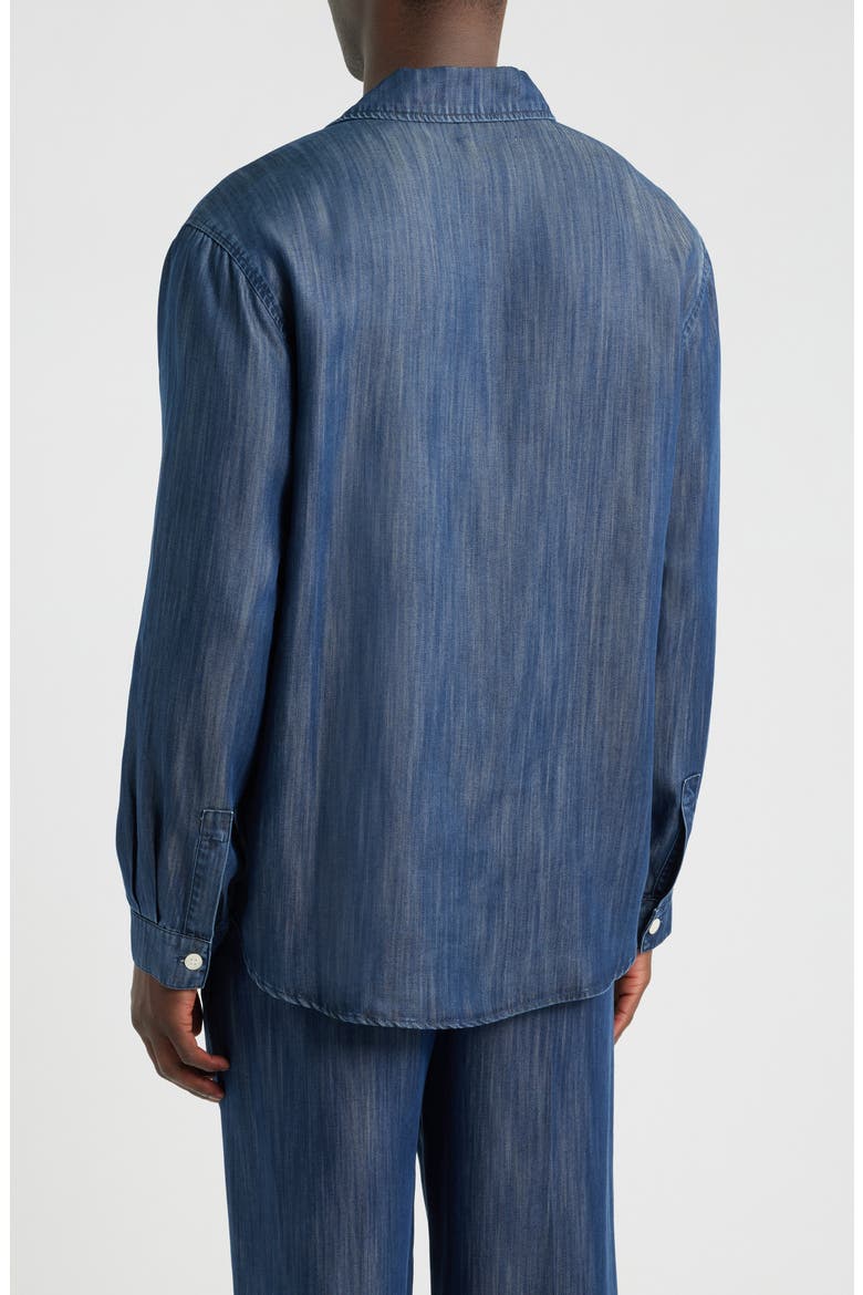 Featherweight Denim Button-Up Shirt, Alternate, color, DARK WASH 1
