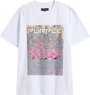 PURPLE BRAND Race Car Cotton Graphic T-Shirt