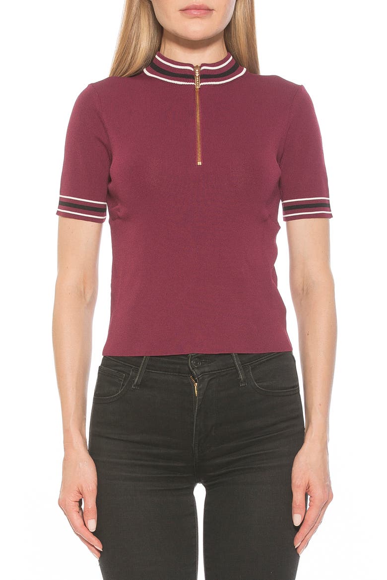 Phoebe Short Sleeve Turtle Neck Sweater, Main, color, BURGUNDY