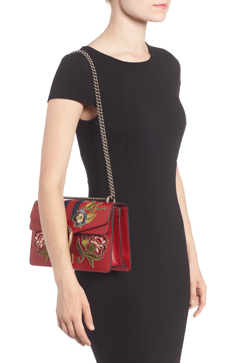 Gucci Dionysus Embroidered Leather Shoulder Bag, Alternate, color,