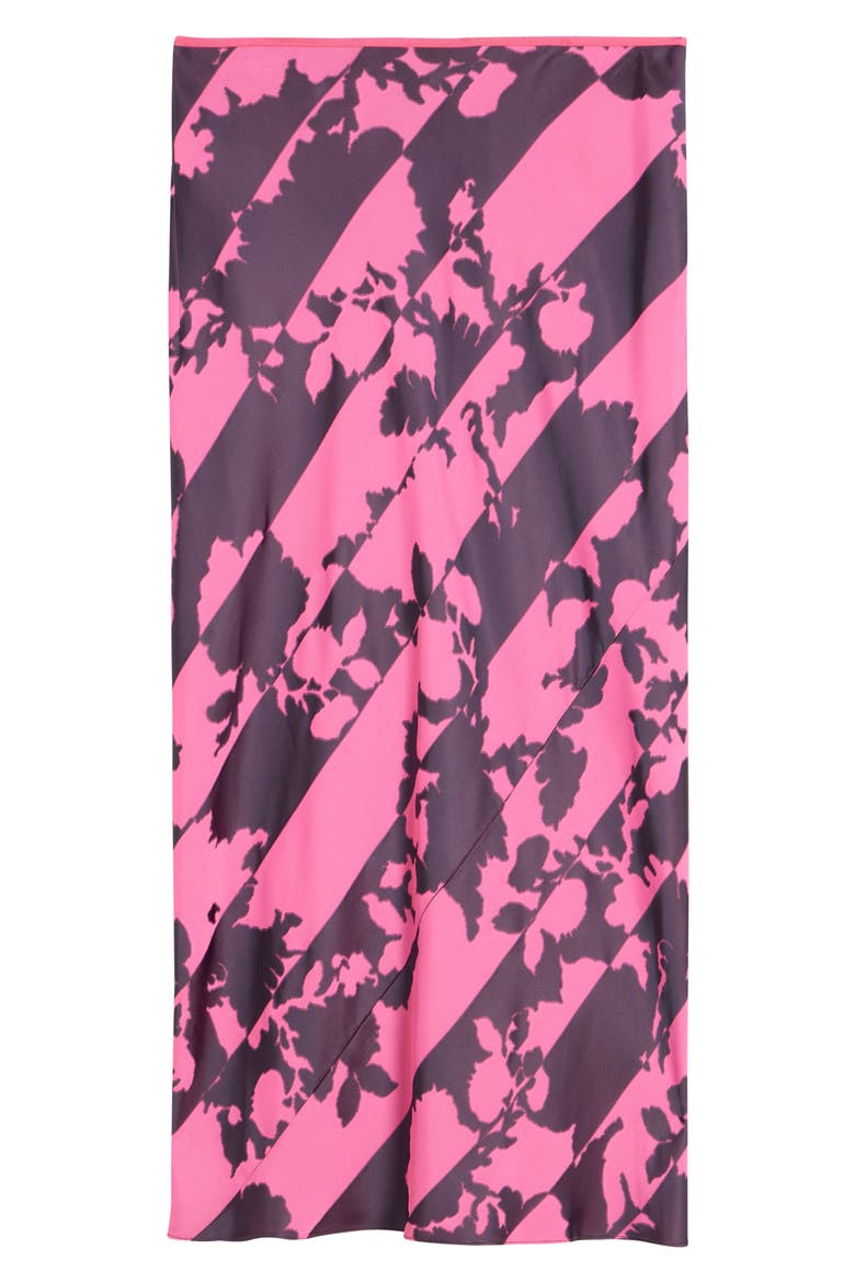 Sati Double Dye Floral Jacquard Satin Midi Skirt, Alternate, color, FUCHSIA