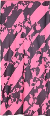 Dries Van Noten Sati Double Dye Floral Jacquard Satin Midi Skirt