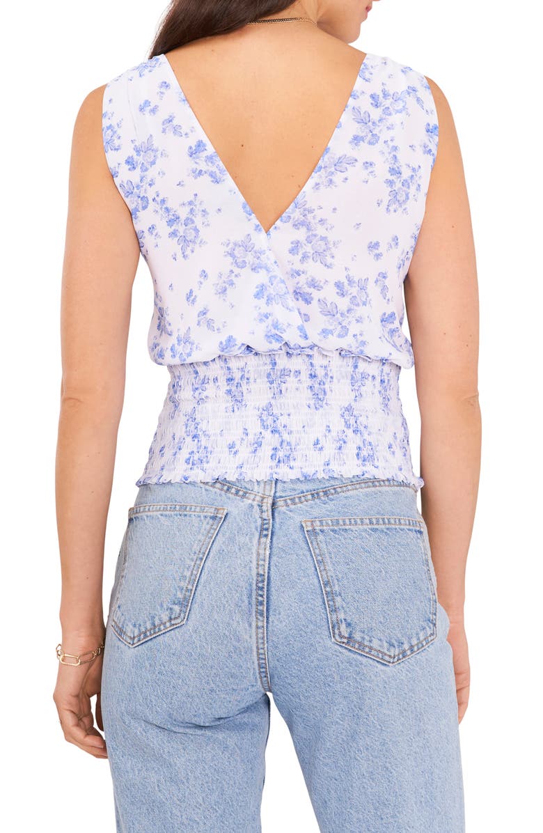 1.STATE Sleeveless Smocked Wrap Blouse, Alternate, color, 