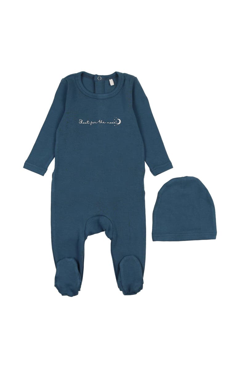 Pouf Boys Shoot for the Moon Footie, Main, color, Blue