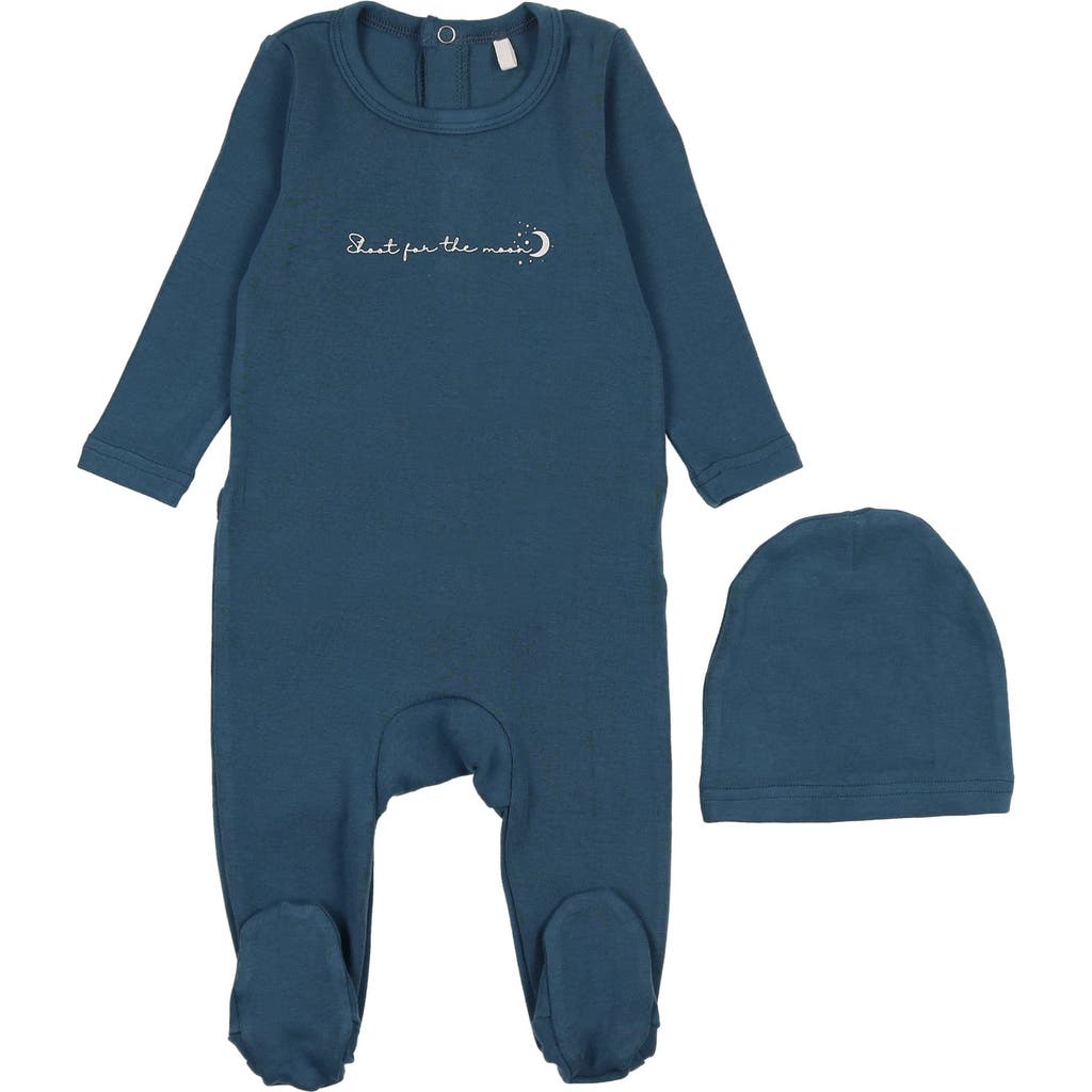 Pouf Boys Shoot For The Moon Footie In Blue