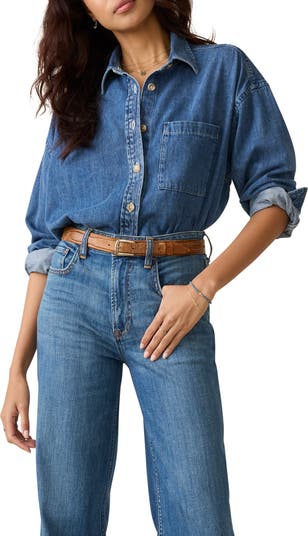 (取寄) ファリティ レディース サンフェア デニム シャツ Faherty women Sunfair Denim Shirt Midnight Tide Wash Sunfair Denim Shirt - Midnight Tide Wash | Faherty Brand