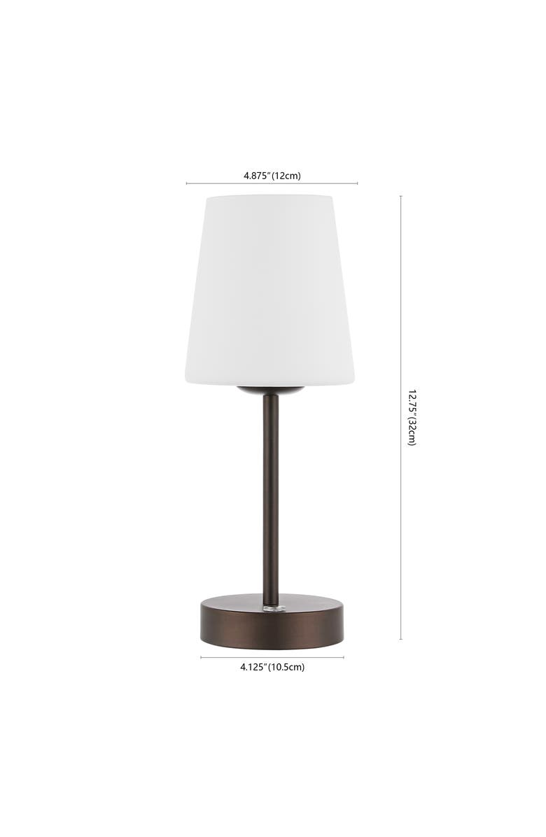 JONATHAN Y Carson Modern Minimalist Iron Rechargeable Integrated Portable LED Table Lamp, Alternate, color, Oil Rubbed Bronze
