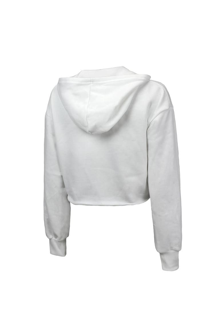 Women's Majestic Threads  White Indiana Pacers Tri-Blend Cropped Pullover Hoodie, Alternate, color, White