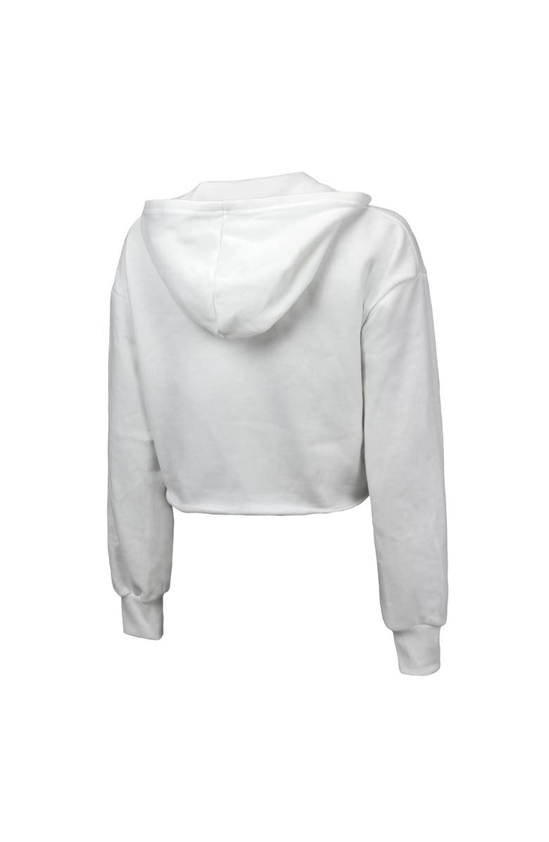 Majestic Threads Women's Majestic Threads  White Indiana Pacers Tri-Blend Cropped Pullover Hoodie, Alternate, color, White