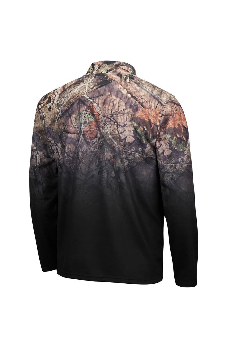 COLOSSEUM Men's Colosseum Black Iowa Hawkeyes Mossy Oak Fleet II Quarter-Zip Jacket, Alternate, color, 