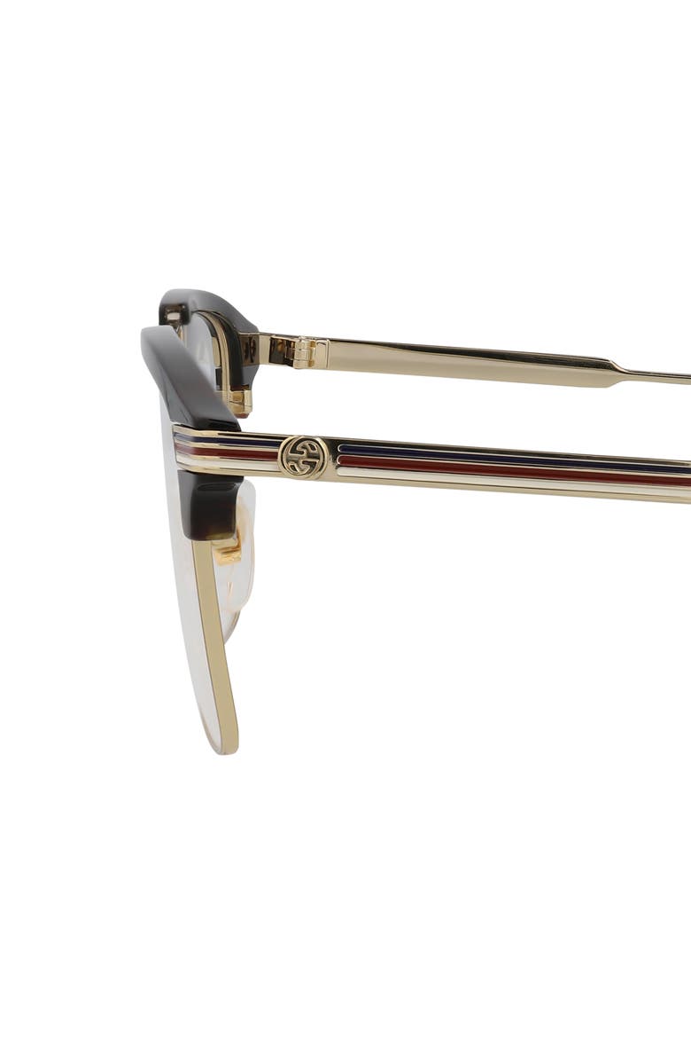 Gucci 54mm Aviator Optical Glasses, Alternate, color, Gold Gold Transparent