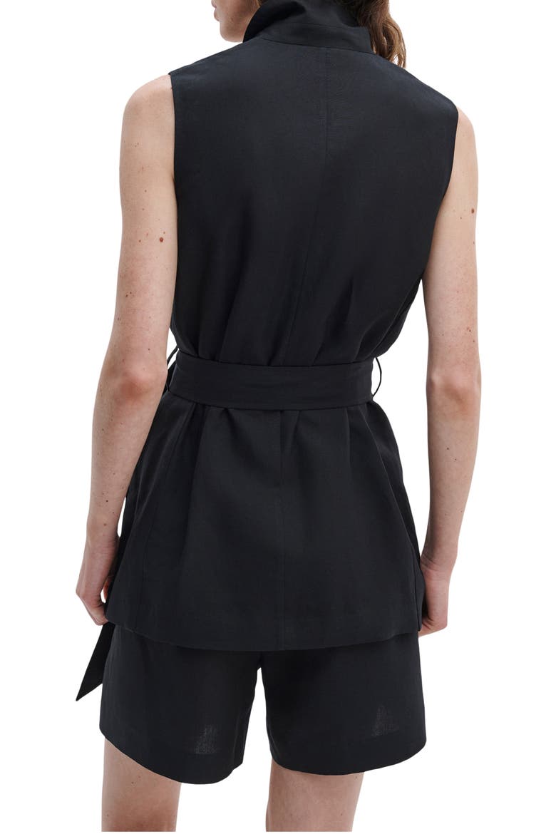 Mandi Belted Vest, Alternate, color, BLACK