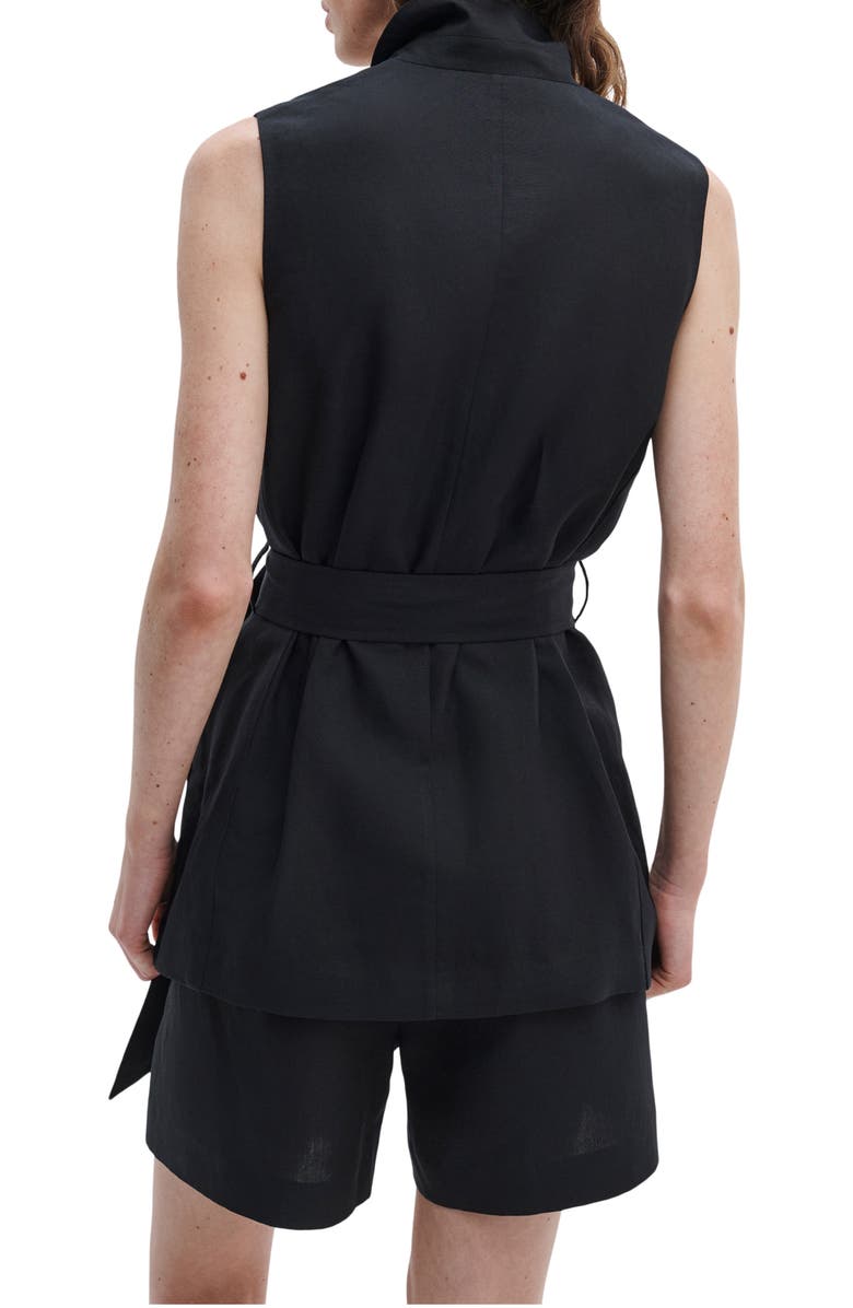 rag & bone Mandi Belted Vest, Alternate, color, Black