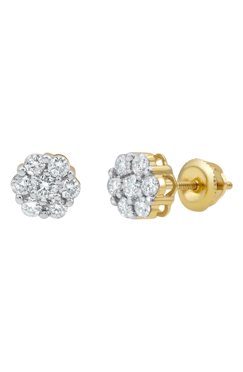 LuvMyJewelry Lab Grown Diamond Cluster Stud Earrings, Alternate, color, 14K Yellow Gold