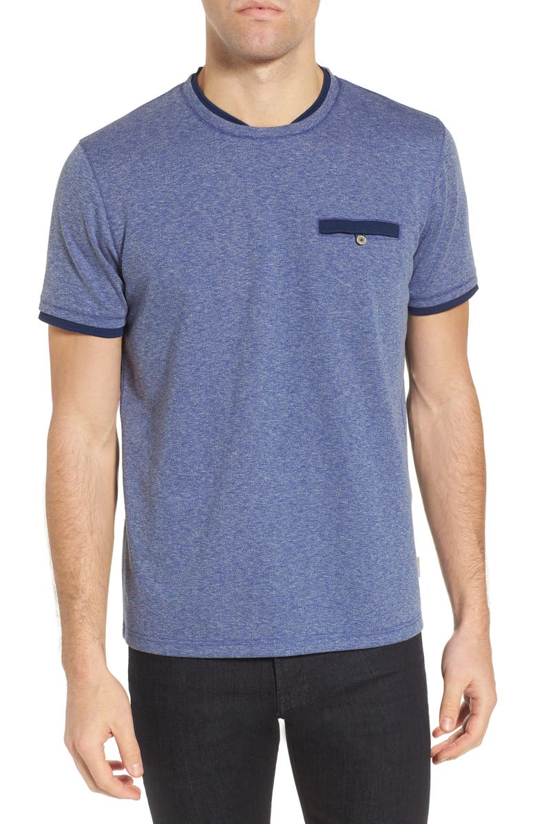 Ted Baker London Climb Mouline Layered Pocket T-Shirt, Main, color, 