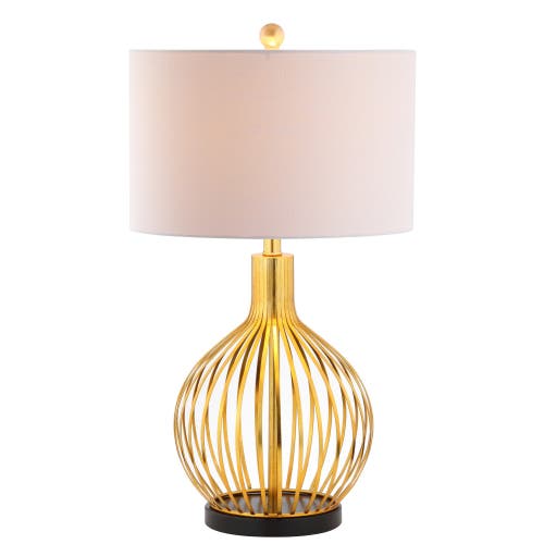 Jonathan Y Baird 29.5" Led Metal Table Lamp In Gold Leaf