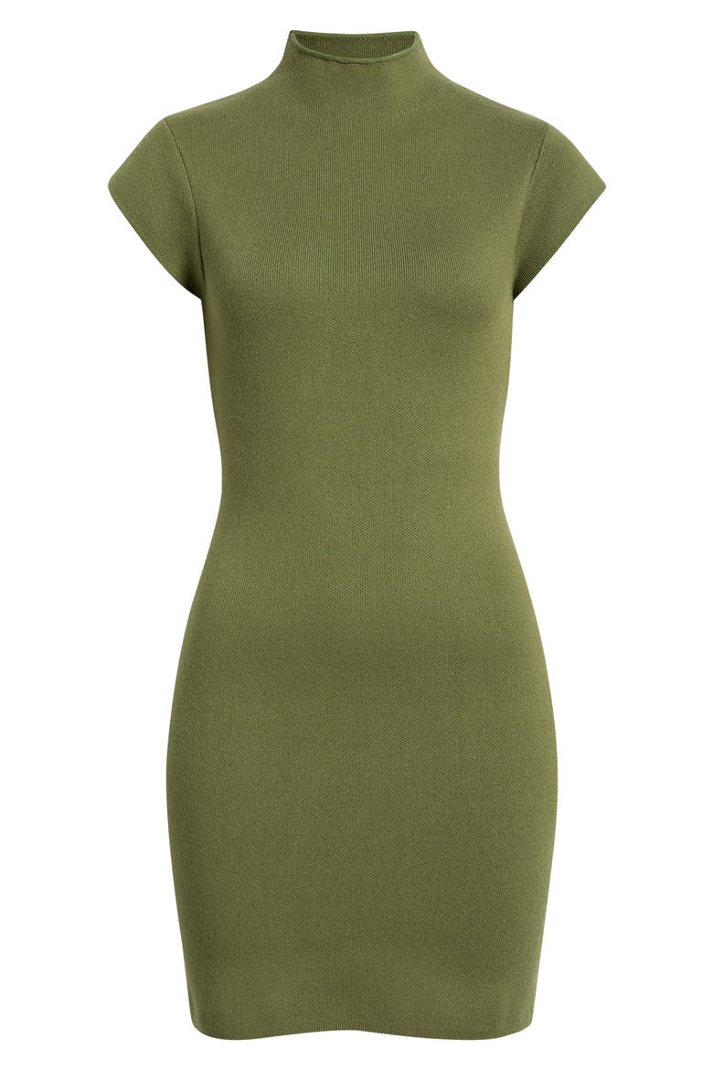 Rumi Mock Neck Knit Minidress, Alternate, color, OLIVE