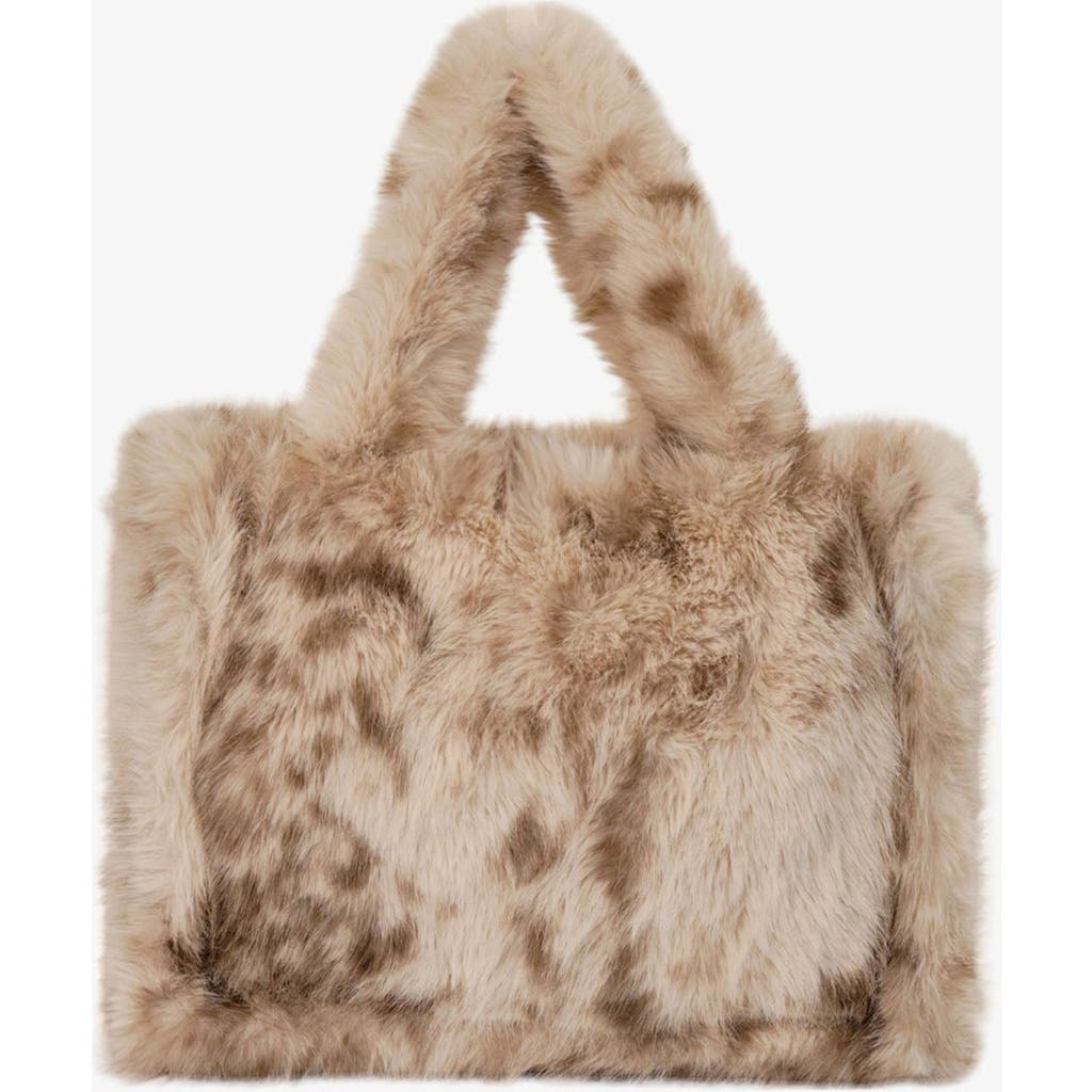 Lamarque Jade Leo | Faux Fur Tote Bag In Neutral