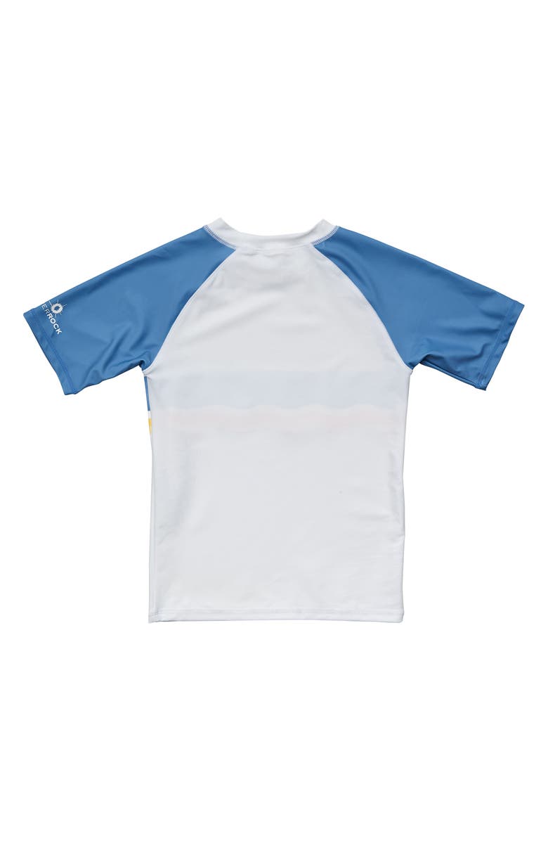 Snapper Rock Kids' Sunset Stripe Short Sleeve Rashguard, Alternate, color, 