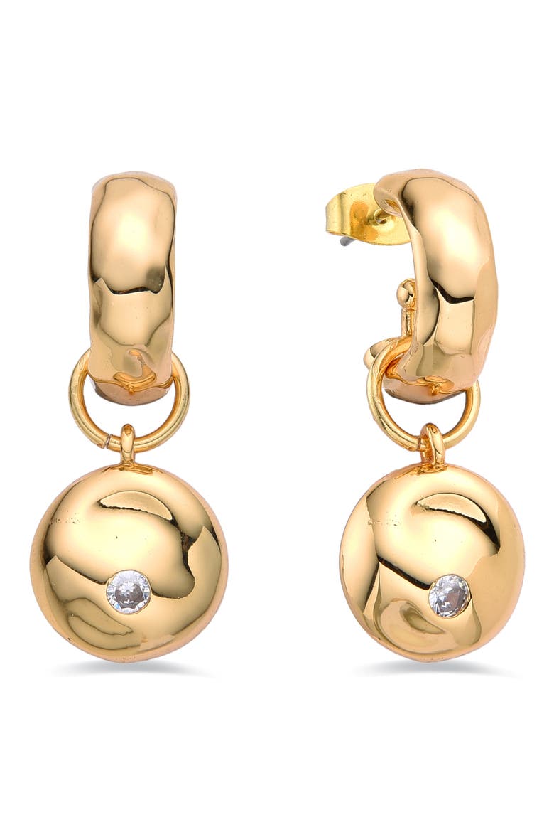 Lou Crystal Drop Huggie Earrings, Alternate, color, GOLD
