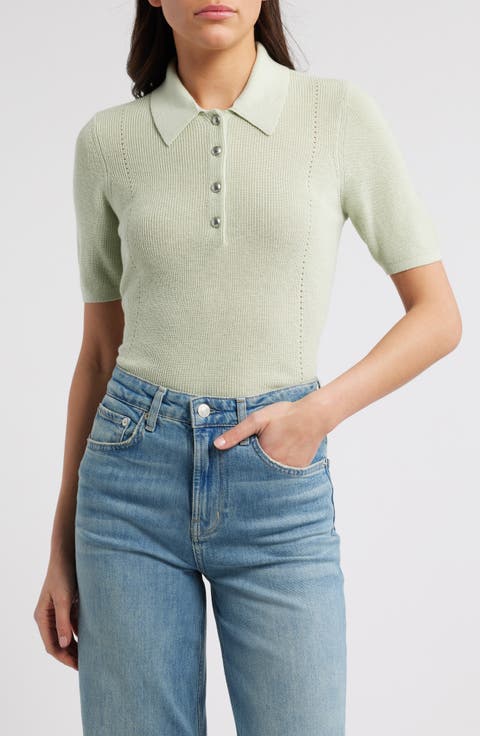 Darcey Cotton & Cashmere Polo Sweater