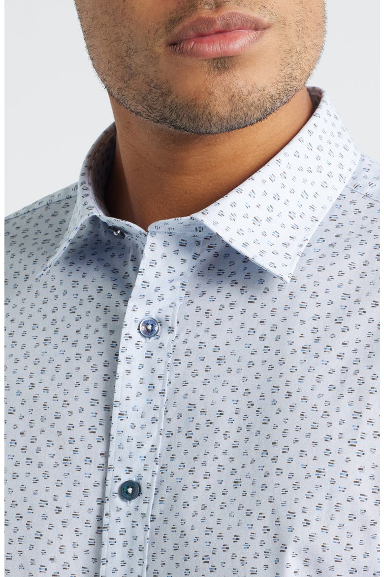 Julian Shaped Fit Button-Up Shirt, Alternate, color, SKY