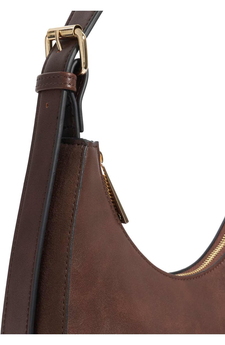 Dune London Daintilies Faux Leather Shoulder Bag, Alternate, color, Dark Brown