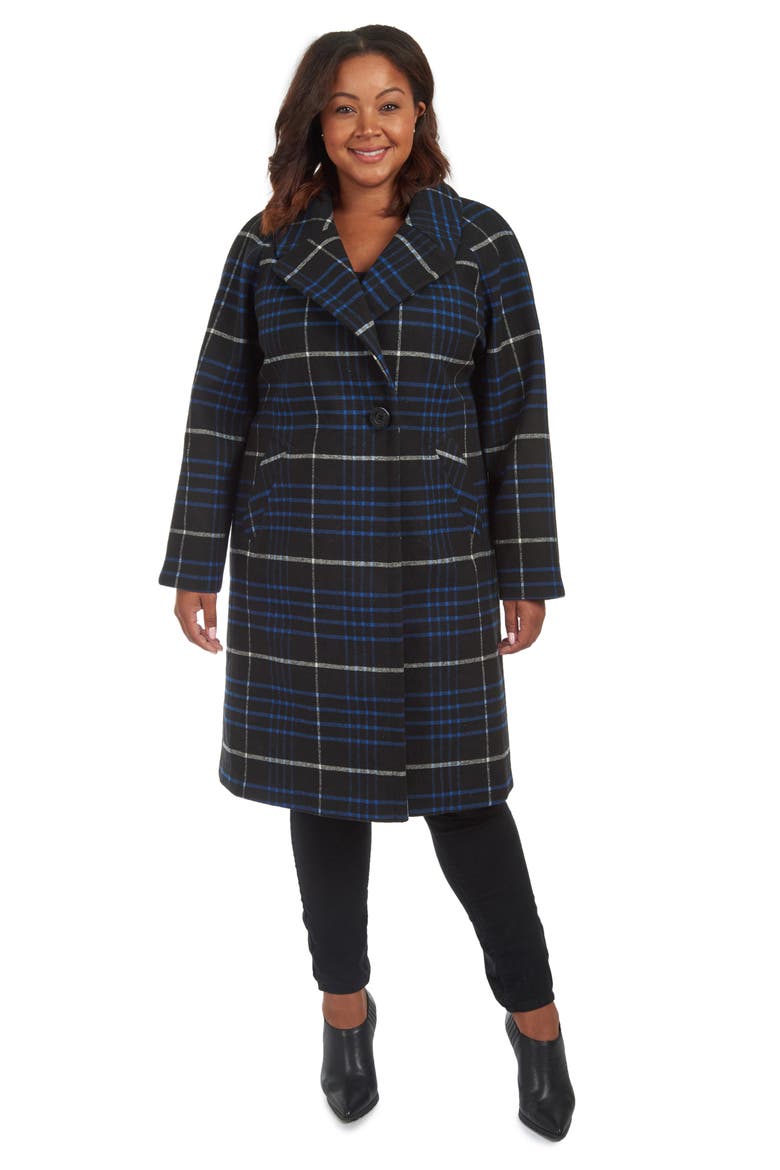 Plaid Coat, Alternate, color, COBALT