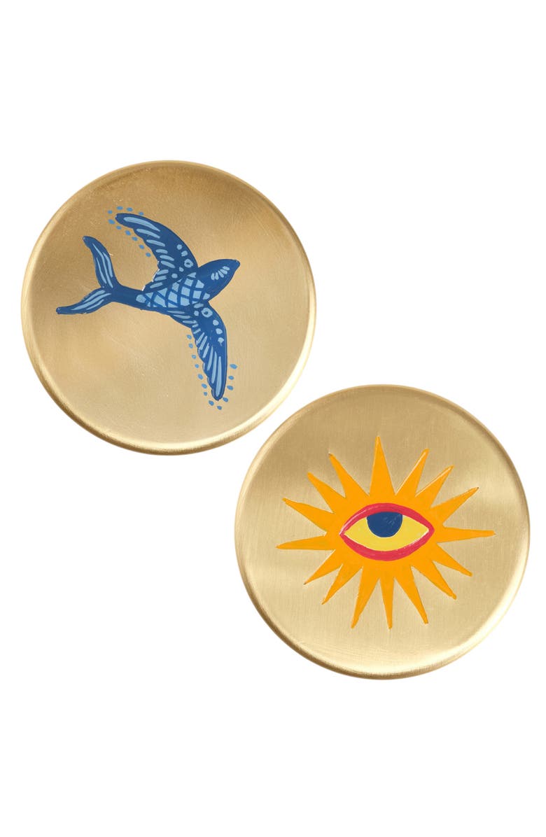 Zsa Zsa Zsu Lotus Brass Decorative Box 2 Pcs Set, Alternate, color, Gold