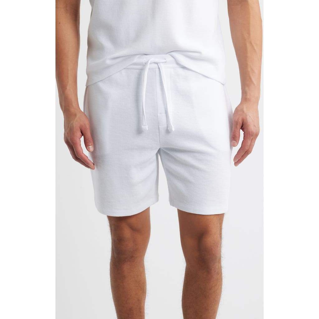 Hugo Boss Boss Waffle Knit Lounge Shorts In White