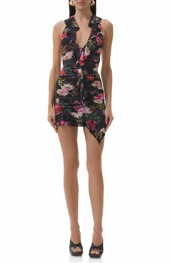 AFRM Odessa Ruffle Halter Open Back Minidress