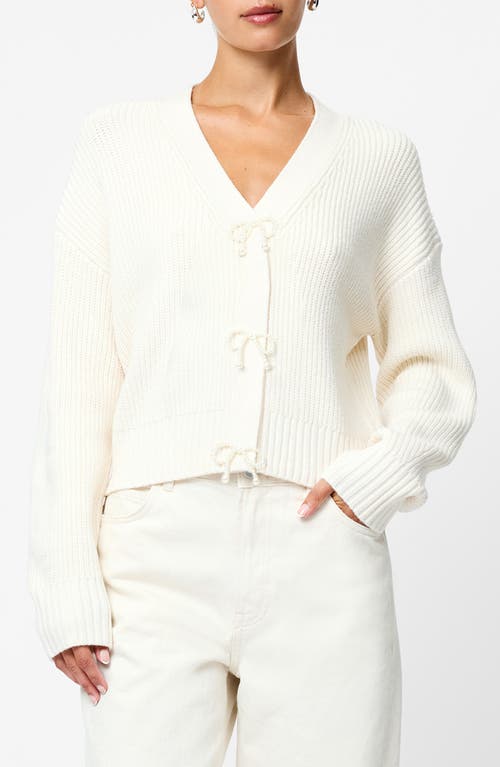 French Connection Bow Embellished Cardigan In White
