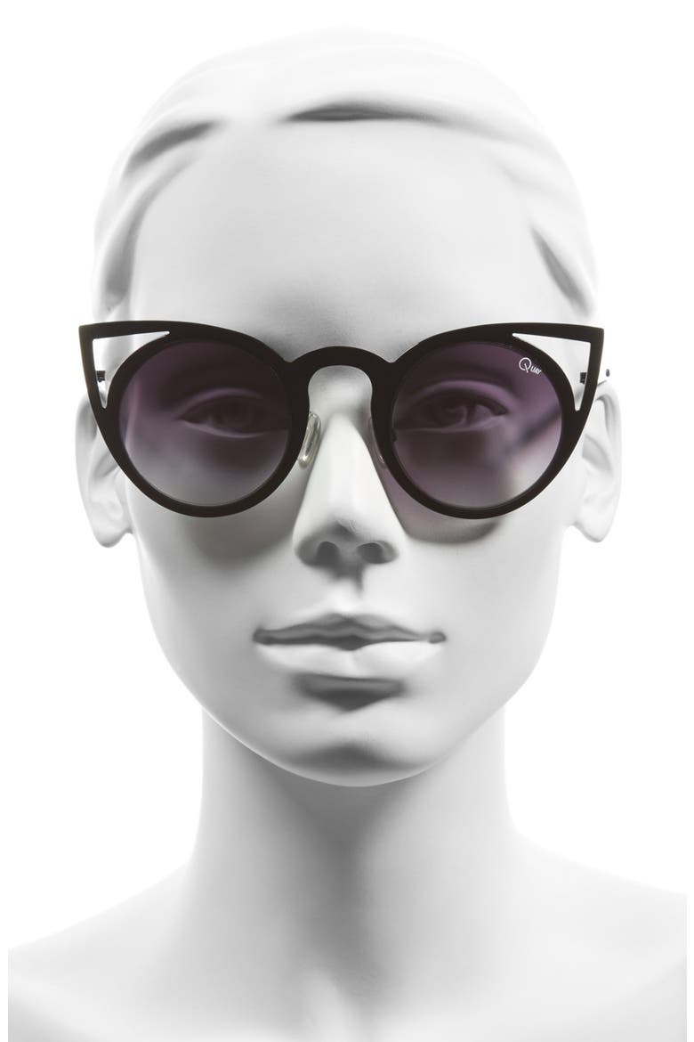 Australia 'Invader' 50mm Cat Eye Sunglasses, Alternate, color, BLACK/ SMOKE LENS