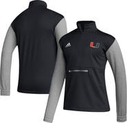 adidas Men's adidas Black Miami Hurricanes Sideline AEROREADY Half-Zip Top