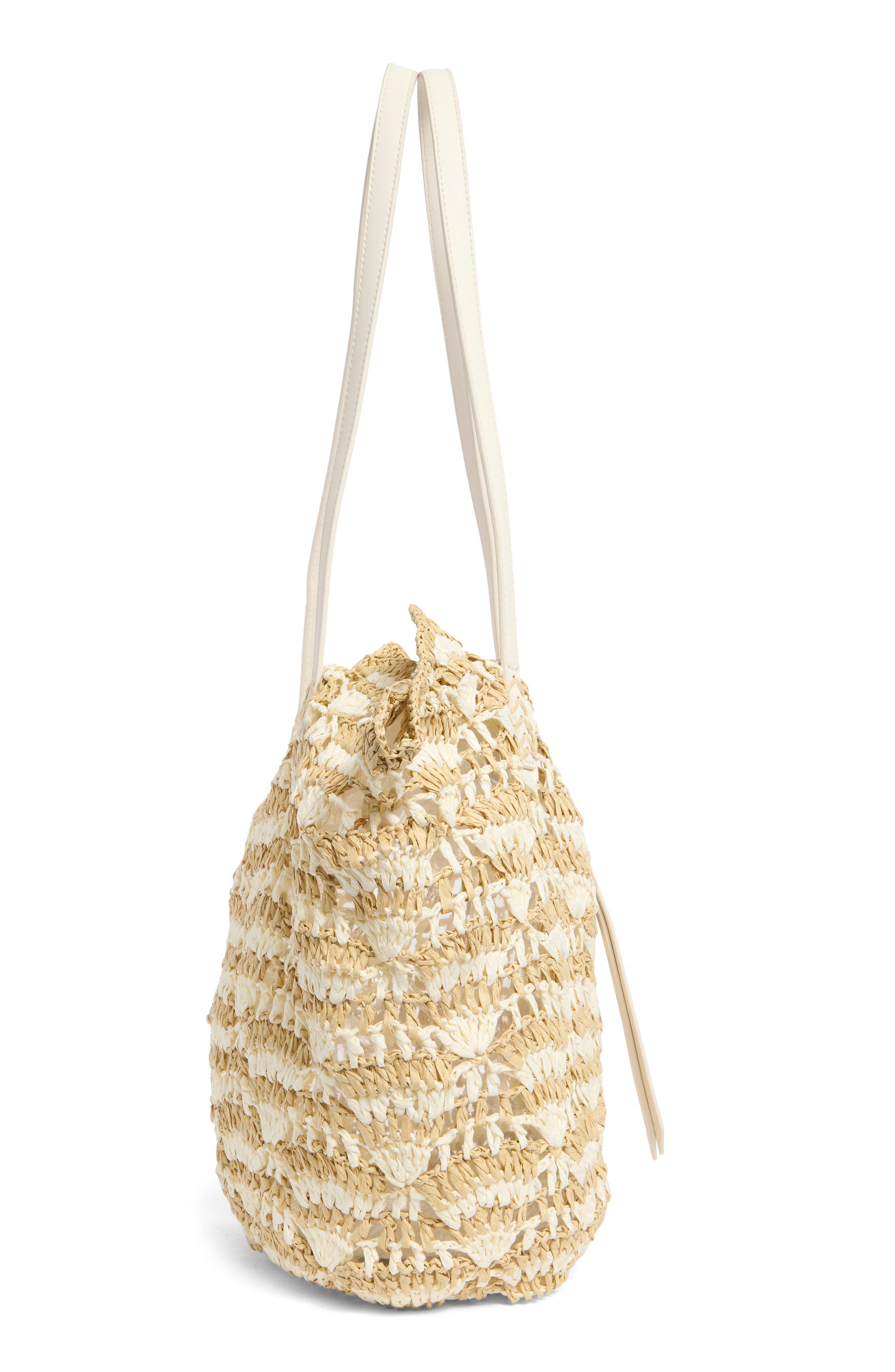Sam Edelman Laylah Raffia Tote, Alternate, color, Ivory