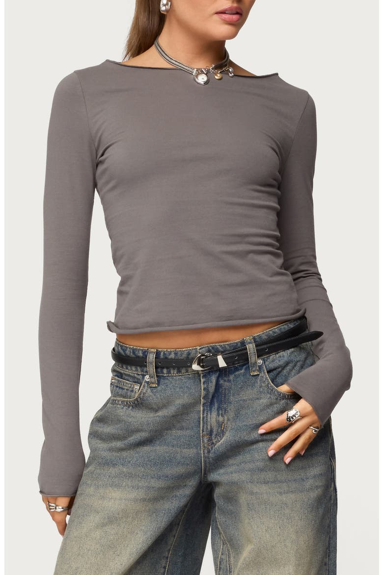 Nico Boat Neck Long Sleeve Top, Main, color, DARK-GRAY
