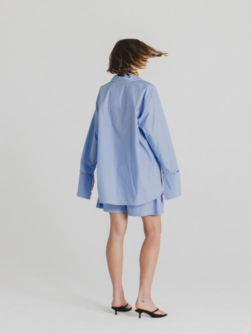 Alas Oversized Poplin Shirt In Blue