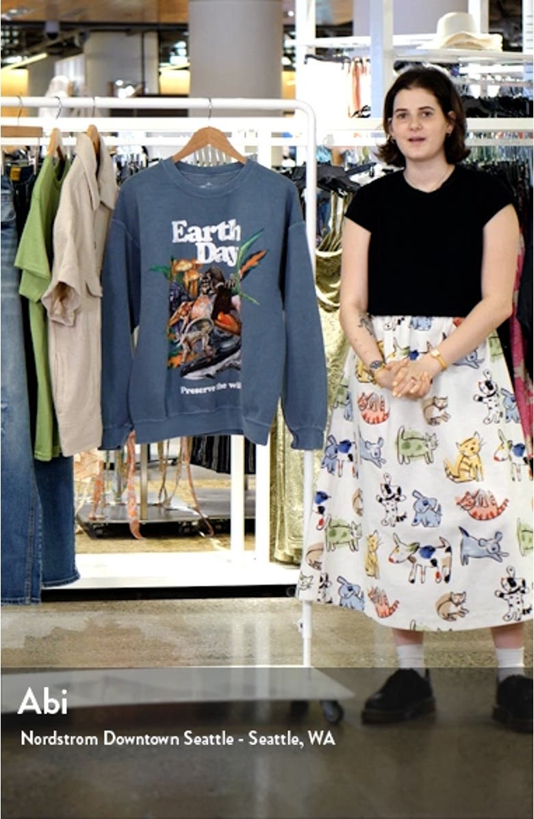 Earth Day Graphic Crewneck Sweatshirt, sales video thumbnail
