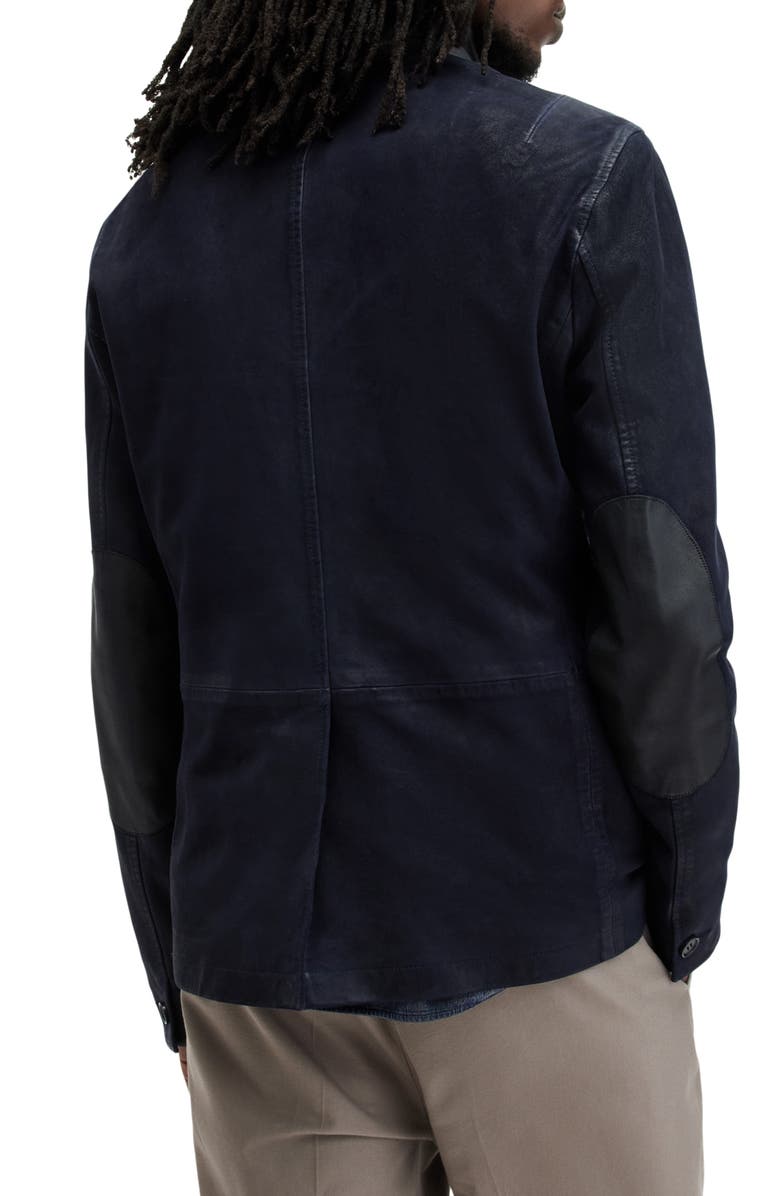 AllSaints Survey Leather & Wool Blend Layered Jacket, Alternate, color,