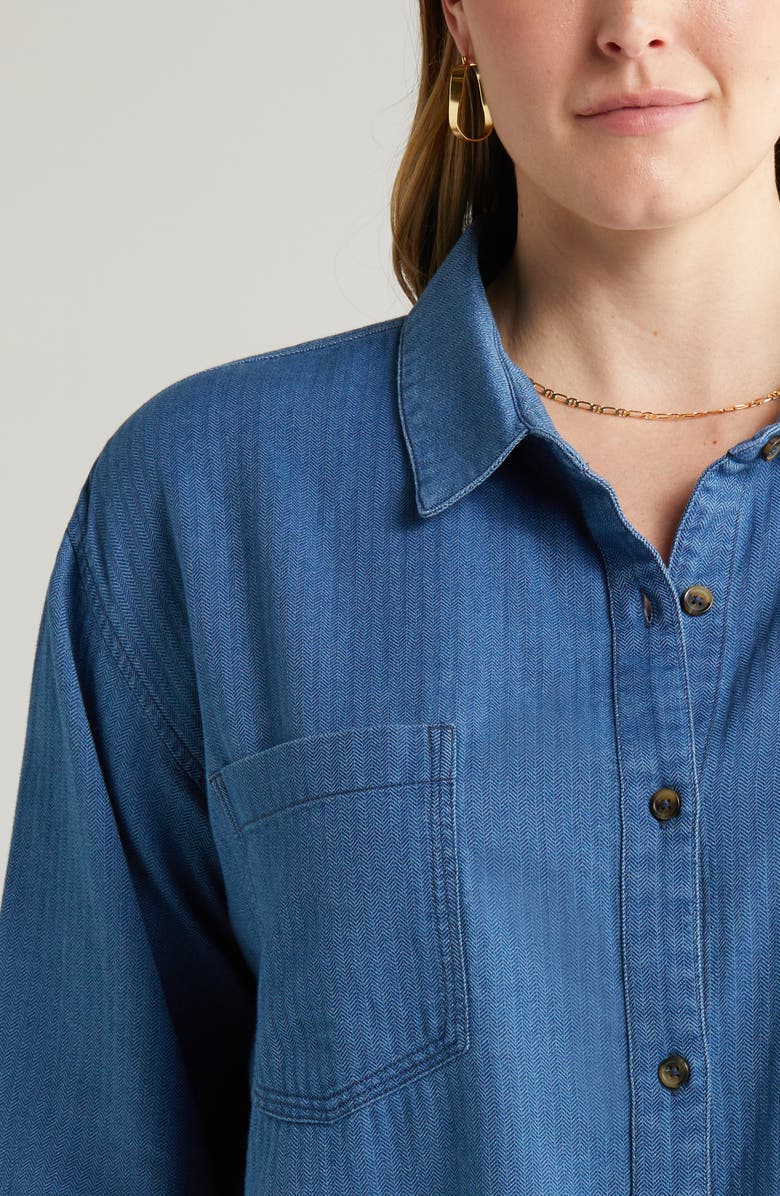Treasure & Bond Herringbone Button-Up Shirt, Alternate, color,