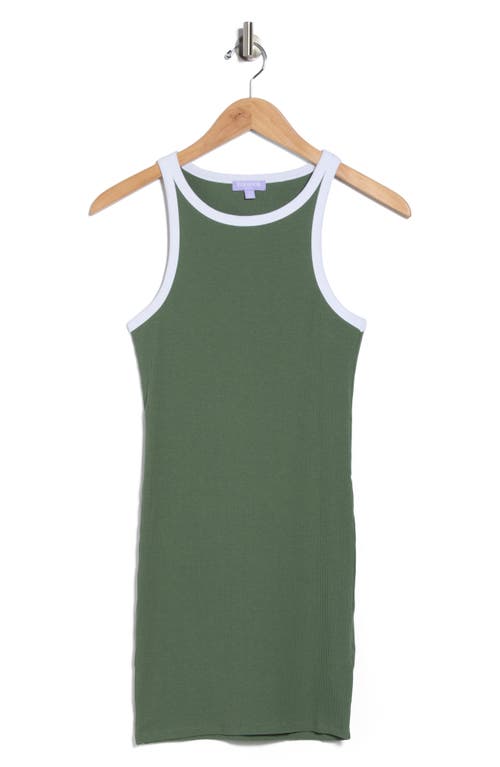 Florence By Mills High Neck Rib Tank Minidress In Green