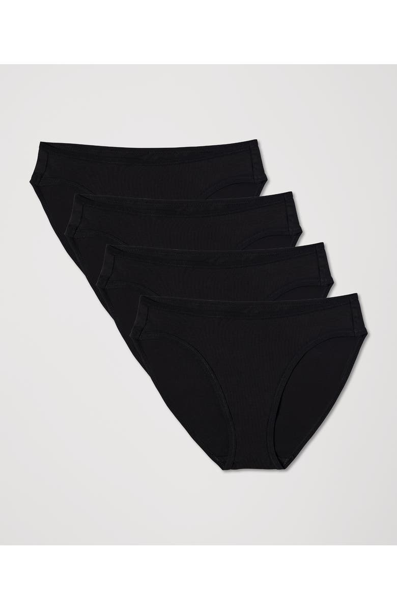 Pact Everyday Classic Fit Bikini 5-Pack Made With Organic Cotton, Main, color, Black